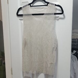 NWT Haute Monde Iridescent Mesh Top